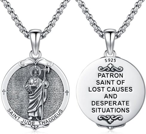 قلادة Michael Michael Medal Necklace 925 Sterling Silver Archangel Saint Michael Netclaces Catholic Sigil Ambulet Dentical Protector Jewelry for Men in Kuwait