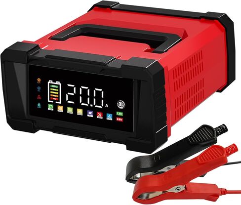 شاحن بطارية 10 -AMP 12V/24V شاحن ذكي ذكي للسيارة - شاحن حراسة البطارية ، وشاحن بطارية السيارات مع تعويض درجات الحرارة للدراجة النارية للسيارة. in Kuwait