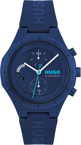 Hugo Men's Multi Watch - Case Lightweight TR90 ، حركة متعددة الوظائف ، تصميم جريء ومرح ، دقة الكوارتز ، ارتداء كل يوم أنيق - هدية له in Kuwait
