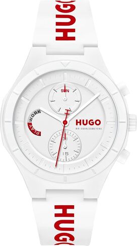 Hugo Men's Multi Watch - Case Lightweight TR90 ، حركة متعددة الوظائف ، تصميم جريء ومرح ، دقة الكوارتز ، ارتداء كل يوم أنيق - هدية له in Kuwait