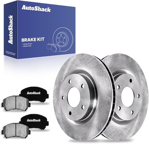 Autoshack Front Brake Kit Replace for 2008-2013 Nissan Rogue 2014-2015 Rogue Select 2.5L AWD FWD DISC BRAKE ROTORS مع منصات الفرامل السيرامية 11.7 "(295.8 مم) RSCD41514-41514-1338-2-4 in Kuwait