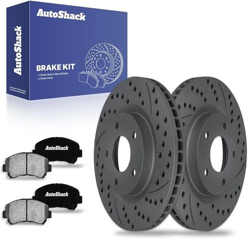 Autoshack Front Brake Kit Replace for 2008-2013 Nissan Rogue 2014-2015 Rogue Select 2.5L AWD FWD DISC BRAKE ROTORS مع منصات الفرامل السيرامية 11.7 "(295.8 مم) RSCD41514-41514-1338-2-4 in Kuwait