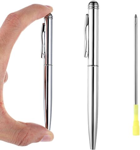 7 Pack Mini Pocket Pens Rotating Tiny Ballpoint Pens 3.93'' Metal Compact Black Pen Small Short Wallet Pen with 5 0.7mm Pen Refills for Note Taking Notebook Signature Office Notepads in Kuwait