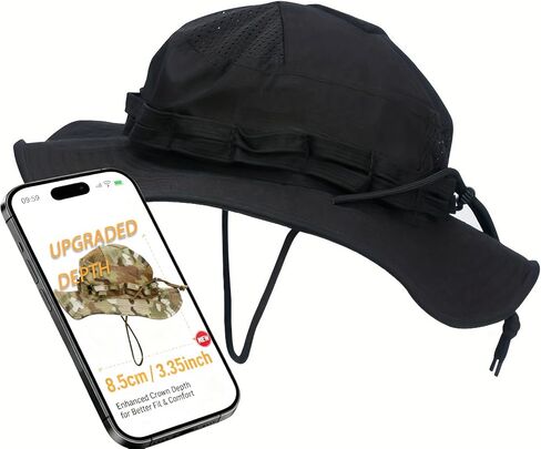 Sun Hat Breathable Boonie Hats for Men Women Fishing Safari Bucket Hat Cap Hunting Outdoor Hiking Camping in Kuwait