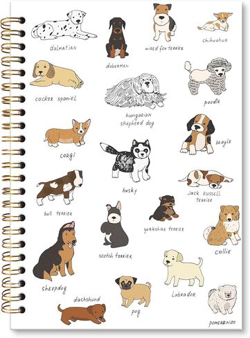 Dog Lover Gifts Journal Notebook, Puppy Spiral Notebook, Cute Dogs Journal Notebooks for Women Men, Funny Dog Office School Supplies Gifts, 5.5x8.3In in Saudi Arabia