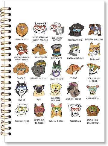 Dog Lover Gifts Journal Notebook, Puppy Spiral Notebook, Cute Dogs Journal Notebooks for Women Men, Funny Dog Office School Supplies Gifts, 5.5x8.3In in Saudi Arabia