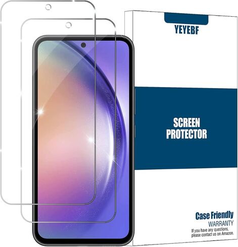YEYEBF Galaxy A23 HD واقي شاشة من الزجاج المقوى الشفاف + واقيات عدسة الكاميرا، [عبوتان + 2] [مضاد للخدش] [صديق للحافظة] واقي شاشة زجاجي لهاتف Samsung Galaxy A23 in Kuwait
