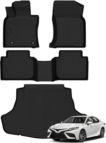 Naibeve Floor Mats for 2021 2022 2023 2024 2025 Toyota Venza-All Weather for Toyota Venza Floor Mats Liners 2 Row & Cargo Liner & Seats Back Cover(Floor Liner+Backrest Mats+Trunk Mat) in Kuwait