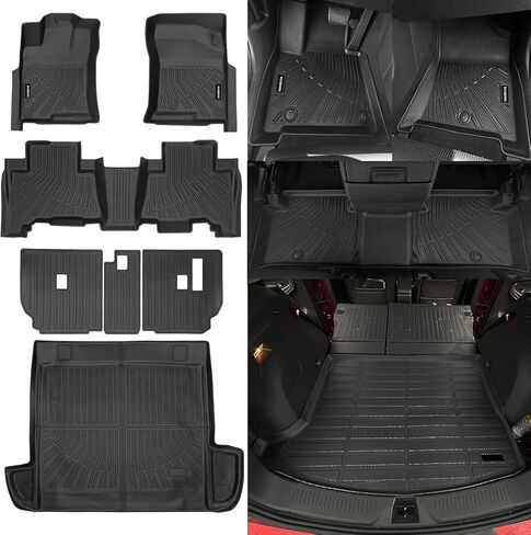 Naibeve Floor Mats for 2021 2022 2023 2024 2025 Toyota Venza-All Weather for Toyota Venza Floor Mats Liners 2 Row & Cargo Liner & Seats Back Cover(Floor Liner+Backrest Mats+Trunk Mat) in Kuwait