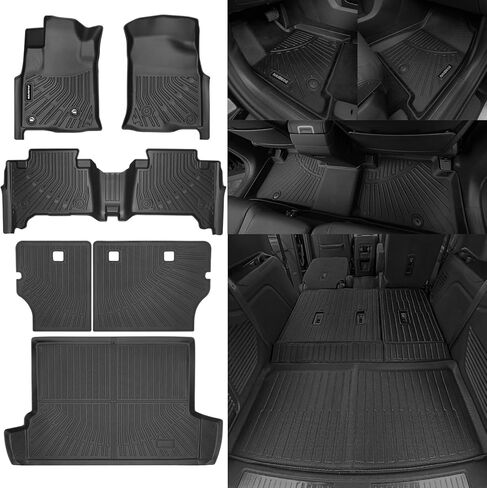 Naibeve Floor Mats for 2021 2022 2023 2024 2025 Toyota Venza-All Weather for Toyota Venza Floor Mats Liners 2 Row & Cargo Liner & Seats Back Cover(Floor Liner+Backrest Mats+Trunk Mat) in Kuwait