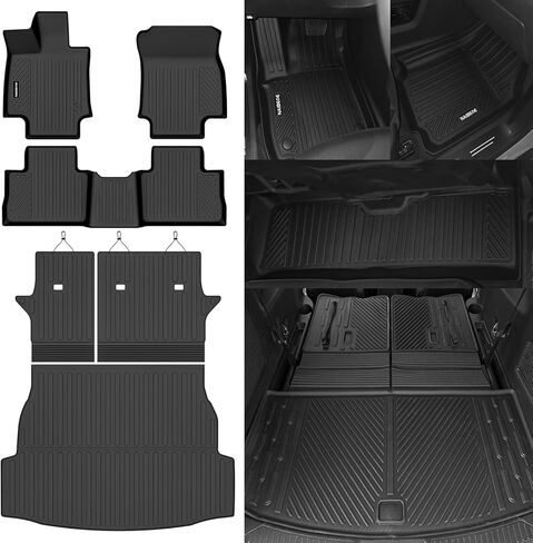 Naibeve Floor Mats for 2021 2022 2023 2024 2025 Toyota Venza-All Weather for Toyota Venza Floor Mats Liners 2 Row & Cargo Liner & Seats Back Cover(Floor Liner+Backrest Mats+Trunk Mat) in Kuwait