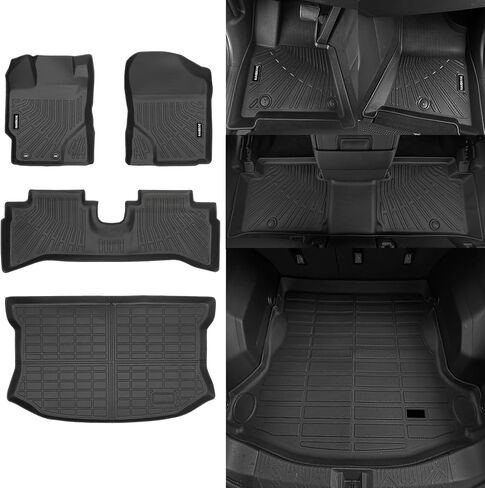 Naibeve Floor Mats for 2021 2022 2023 2024 2025 Toyota Venza-All Weather for Toyota Venza Floor Mats Liners 2 Row & Cargo Liner & Seats Back Cover(Floor Liner+Backrest Mats+Trunk Mat) in Kuwait