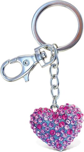 Aqua79 Blue Dolphin Keychain - Silver 3D Sparkling Charm Rhinestones Fashionable Stylish Metal Alloy Durable Key Ring Bling Crystal Jewelry Accessory With Clasp For Key Chain, Purse, Backpack, Handbag in Saudi Arabia