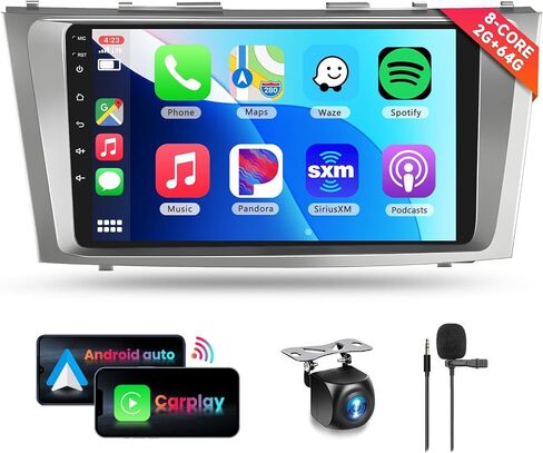 for Toyota Camry 2006-2011 with JBL 8 CORE 6G+128G Car Radio Stereo with Wireless CarPlay Android Auto, 9 Inch 1280 * 720P IPS Touch Screen Android 13 GPS WiFi Bluetooth 32-Band DSP SWC HD Camera in Saudi Arabia