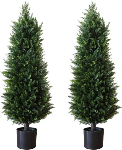 Topiaries الاصطناعية شجرة الأرز ، توبيري فو ، ارتفاع 21.6 بوصة ، مثالية للديكور في الهواء الطلق ، صيانة منخفضة ، مضادة للأفصحة ، الأخضر in Saudi Arabia