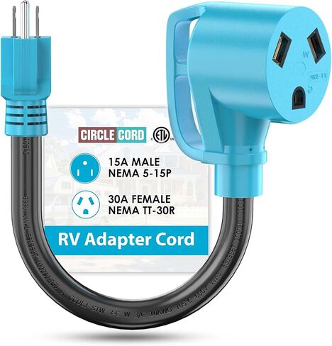 circlecord 30 amp to 110 volt RV adapter cord ، 30a to 15a nema 5-15p sale to tt-30r power power electrical dogbone with Grip Handle in Saudi Arabia