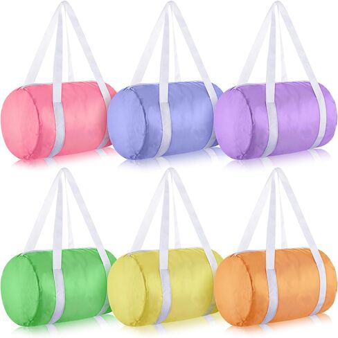 Sweetude 6 Pack Small Party Favor Bags Duffle 10×8 Inch Reusable Gift Bags with Handles Canvas Colorful for Birthday Party School Team Events in Saudi Arabia