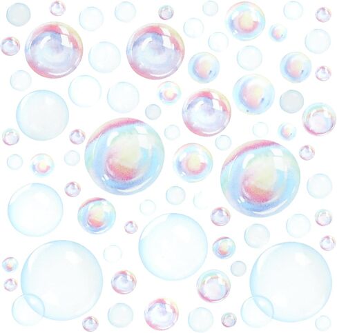 2 Sheets Bubble Stickers, Colorful Bubble Decorations Cutouts, Underwater Decor Bubbles Themed Birthday Decorations for Bathroom Wall Decoration, Mermaid Theme Party Decoration in Kuwait