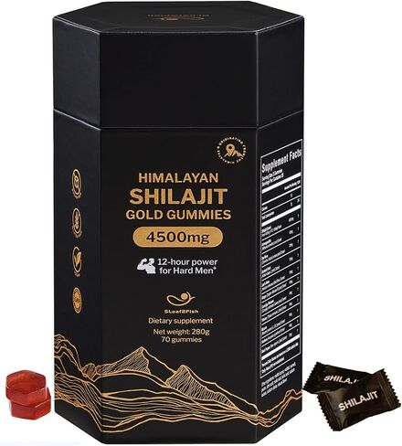 Organic Pure Himalayan Shilajit Gummies with Ashwagandha and Sea Moss – Gold Shilajit for Men & Women Supplement, 105+ Natural Trace Minerals, 70-Gummy (11-Ingredient Recipe) in Saudi Arabia