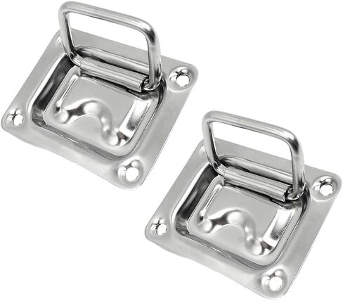 MARINE CITY 304 Grade Stainless Steel Hatch Lift Handle Ring Pull Flush Lift Solid Boat Ring 3 Inches ×2-1/4 Inches for Marines – Boats – Ships – Yachts (Pack of 2) in Saudi Arabia