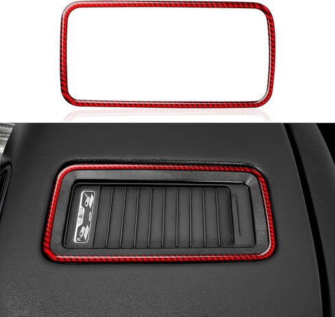 Car Carbon Fiber Decal Armrest Box Panel Sticker Cover Interior Trim for Chevrolet Silverado/GMC Sierra 1500 2500HD 3500HD 2014-2018 Accessories （Red） in Kuwait