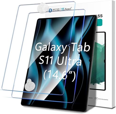 AACL 2 Pack Tempered Glass for Samsung Galaxy Tab S10 Ultra/Tab S9 Ultra/Tab S8 Ultra Screen Protector (14.6 Inch), [Bubble-Free][Anti-Scratch][Case-Friendly] in Kuwait