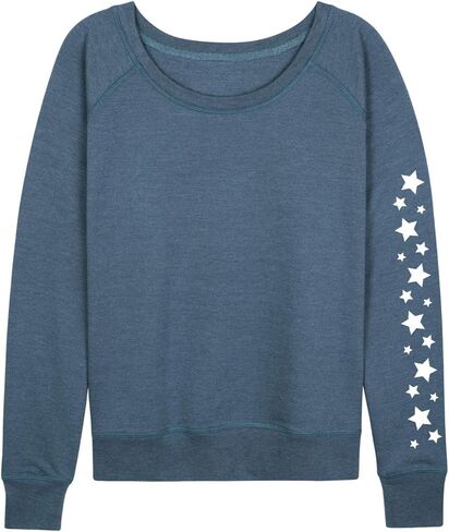 Instant Message - Stars - Women's French Terry Long Sleeve Shirt - Size 4X Heather Charcoal in Saudi Arabia