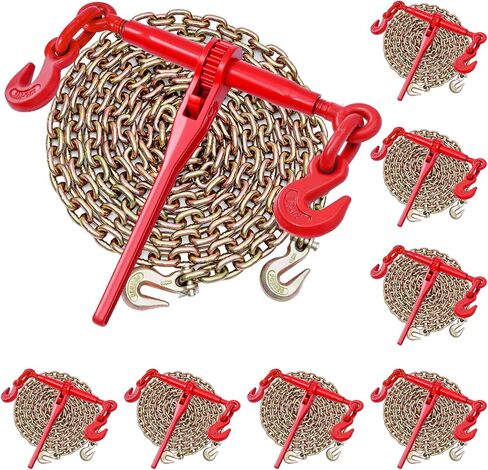 رابط سلسلة Vevor Ratchet ، حمولة عمل 9200 رطل ، المجلدات المتوافقة مع 3/8 بوصة - 1/2 في السلاسل ، موثق حمولة السقاطة الثقيلة مع مقابض للشاحنة ، وربطها ، وسحب ، وسحب ، وقطع التسجيل in Kuwait