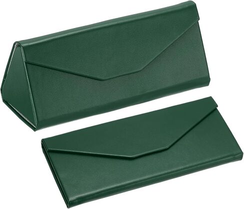 PATIKIL Foldable Glasses Case, Triangle Magnetic Sunglasses Organizer Case PU Leather Hard Eyeglass Case for Women (2 Pcs) in Saudi Arabia