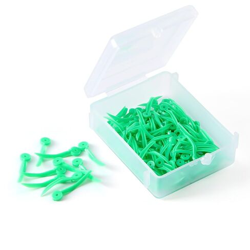 jmu أسافين البلاستيك الأسنان يمكن التخلص منها ، إسفين تثبيت الأسنان مع ثقب ، أصفر ، 100 قطعة in Kuwait