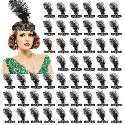 Jexine 30 PCS 1920S Flapper Beadbled Bulk Women Women Equins requins Ornestons النعامة لزخارف الكرنفال in Saudi Arabia