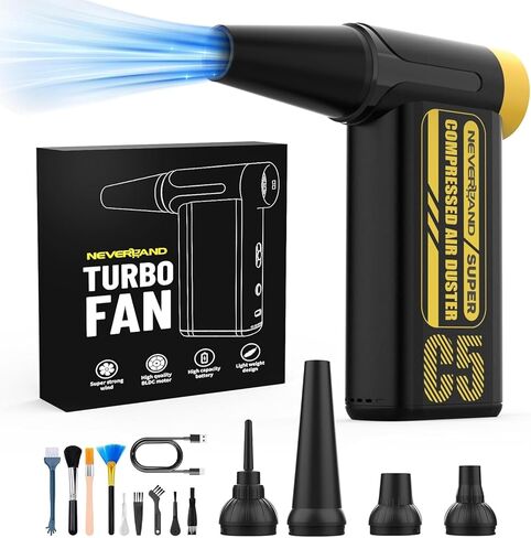 NEVERLAND Electric Air Blower - 130000RPM Cordless Air Duster, 8-Speed Control, 4000mAh Battery Powered Dust Blower, Brushless Motor, USB Charging for Keyboard, PC, Car, Home Cleaning in Saudi Arabia