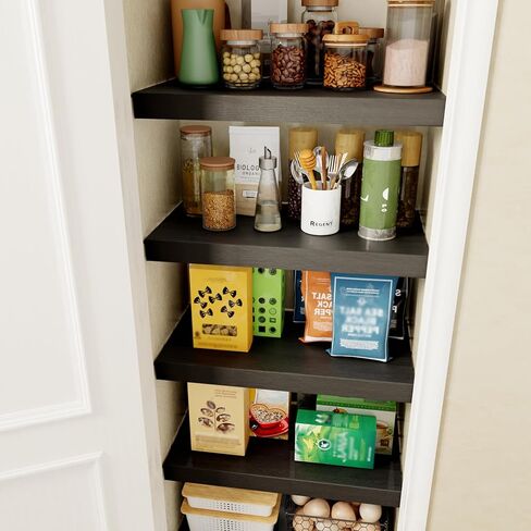 6 PCS Wire Rack Covers for Pantry Wood Grain, 24''W * 16''D(Ready to Use) Faux Wood Shelf Covers for Wire Shelving, Rustic Closet Shelves Covering Toppers, for Pantry, Bathroom, Kitchen, Garage in Kuwait