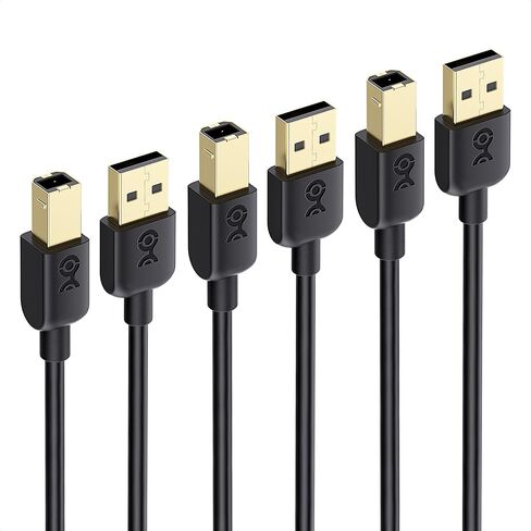 Cable Matters 3-Pack USB Printer Cable, USB A to B Cable, 6ft, Black in Kuwait