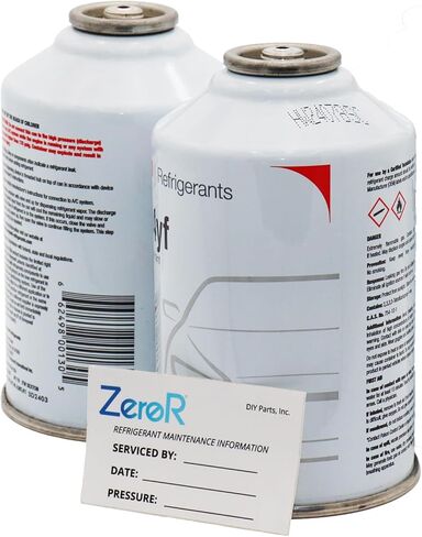 ZeroR® HFO-1234YF R1234YF Refrigerant for MVAC Use in 8oz SSV Cans (1 Can) with Maintenance Label in Saudi Arabia