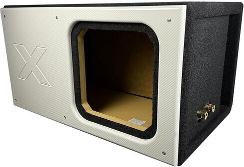 حاوية مضخم صوت Kicker Solo X مقاس 12 بوصة من Atrend - هيكل MDF ممتاز مقاس 1 بوصة مصنوع في الولايات المتحدة الأمريكية - لوحة وجه مخصصة بنمط ألياف الكربون - دعامات للثبات - شديدة التحمل - أزرق in Kuwait