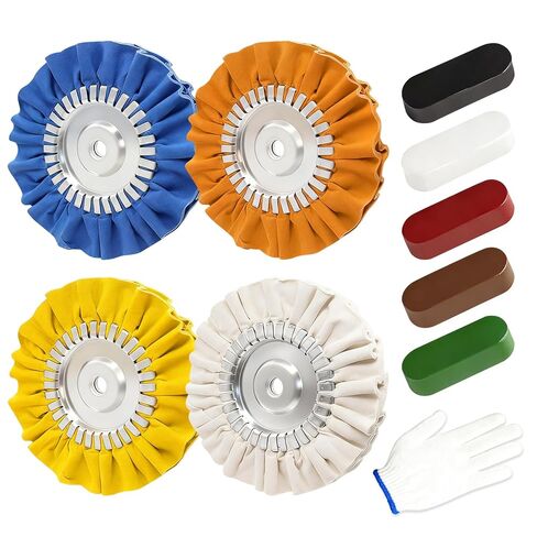 Tnisesm 10Pcs Buffing Wheel Kits,Polishing Wheels Buffing Pads for Drill for Metal Aluminum,Stainless Steel, Chrome, Jewelry, Wood, Plastic, Ceramic, Glass,etc in Kuwait