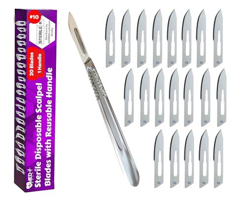 #10R شفرات Dermaplaning مع مقبض - حزمة من 15 شفرات من Dermaplane للوجه للنساء + مقبض الفولاذ المقاوم للصدأ مقبض #3 - أداة dermaplaning احترافية للبشرة السلسة والمشرقة in Kuwait