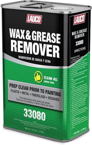 Lauco Wax and Grease Remover 1 Gallon Multi-Surface Prept Cleaner للجسم التلقائي ، Garage | يعمل على البلاستيك والمعادن والألياف الزجاجية مذيبات مذيبات قوية in Kuwait