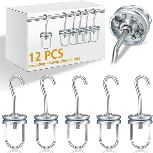 6 Pcs Heavy Duty Rotating Spinner Hooks Powder Coating Rotary Swivel Hooks Strong Hanging Oven Painting Spraying Hangers for Heavy Items Wheel Frame High Temp Masking Supply 250 Lbs Capacity in Saudi Arabia