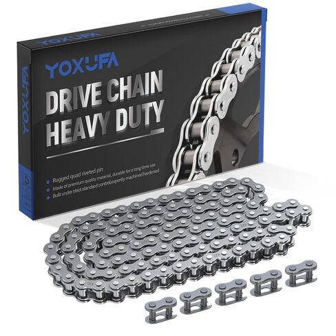 YOXUFA 420 Motorcycle Chain 132L Compatible with 110cc 125cc 50cc 70cc SSR TaoTao Apollo Coolster Kazuma Pit Dirt Bike ATV 4 Wheel Predator 212cc Coleman CT200U Baja MB165 Mini Bike Go Kart Red Parts in Saudi Arabia