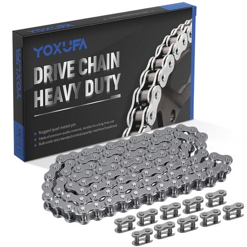 YOXUFA 420 Motorcycle Chain 132L Compatible with 110cc 125cc 50cc 70cc SSR TaoTao Apollo Coolster Kazuma Pit Dirt Bike ATV 4 Wheel Predator 212cc Coleman CT200U Baja MB165 Mini Bike Go Kart Red Parts in Saudi Arabia