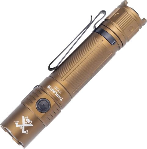 ThruNite TT20 Tactical Dual Switch LED Flashlight, High 2010 Lumens, Long 305 Meters Beam Distance, USB-C Rechargeable Flashlight Compact for Hunting, Hiking - Black CW in Kuwait