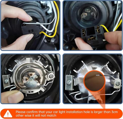 H4 1200LM Headlight Bulb with Lens, 13W Super Bright White 6000K 3030 Chips Hi/Lo Beam 360 Degree 12V- 80V (2) in Saudi Arabia