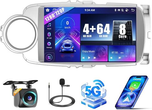 Roinvou 4+64g Car Radio for Nissan Versa Note 2014 2015 2015 ، 9 "Screen Carplay Android Auto مع 32EQ 1280 * 720 قرار in Kuwait
