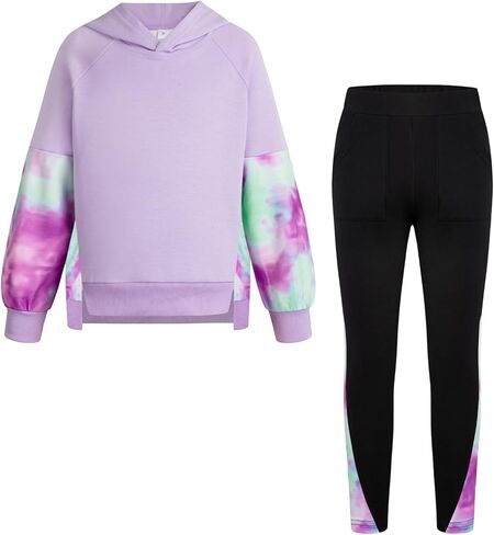 الفتيات من النوع الثقيل في اليوم الأول من ملابس المدرسة هوديي الأرجواني مع طماق فتاة الملابس حجم 7-8 in Kuwait