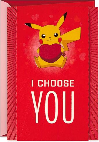 Hallmark Pokémon Valentines Day Card (Pikachu, I Choose You) Anniversary Card, Love Card in Saudi Arabia