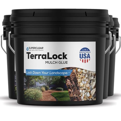 غراء المهاد Terralock الفائقة للمناظر الطبيعية ، 5 جالون صخور الغراء. رذاذ سهل ، سهلة الانتظار. مثالي للمهاد ، الحصى البازلاء الكبير والصغيرة ، الصخور ، القش والحجر ، Pega Para Piedras de Jardin in Kuwait