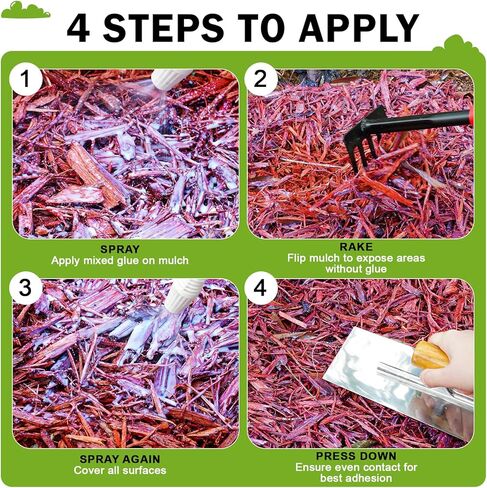 Teexpert 32OZ Mulch Glue for Landscaping - Long-Lasting Pine Straw,Bark,Rubber Mulch,Rock,and Pea Gravel Glue Binder Stabilizer for Outdoor Gardens in Kuwait