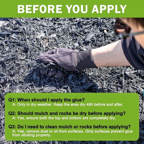 Teexpert 32OZ Mulch Glue for Landscaping - Long-Lasting Pine Straw,Bark,Rubber Mulch,Rock,and Pea Gravel Glue Binder Stabilizer for Outdoor Gardens in Kuwait